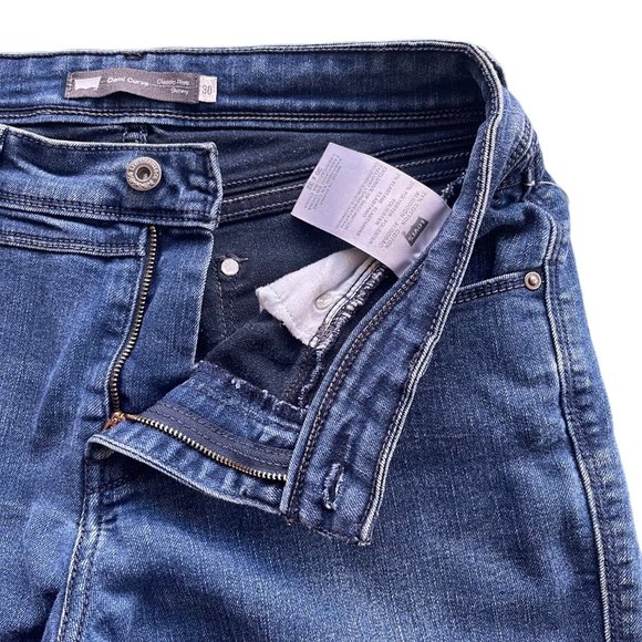 Levis Womens 30 Demi Curve Skinny Blue Denim Jeans Classic Rise Medium Wash - Picture 5 of 15